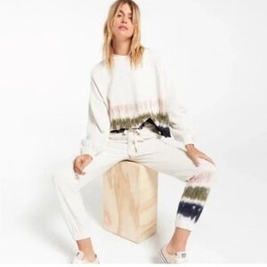 Z Supply Cream Tie-Dye Sweatshirt & Joggers Set
